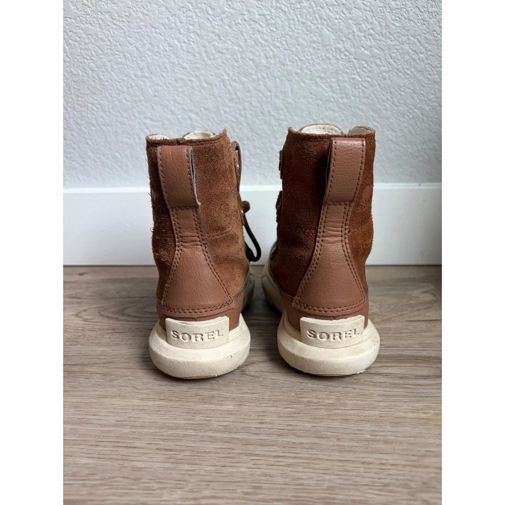 Sorel Kids Explorer II Carnival Boots Velvet Tan Suede Faux Fur Size 9